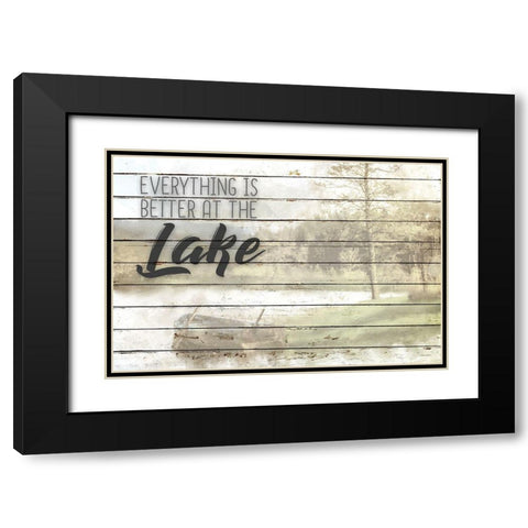 Better at the Lake Black Modern Wood Framed Art Print with Double Matting by Kimberly, Allen