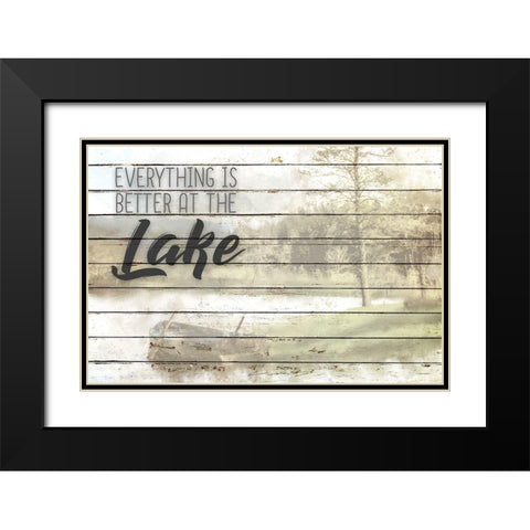 Better at the Lake Black Modern Wood Framed Art Print with Double Matting by Kimberly, Allen
