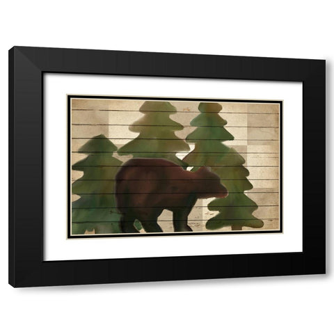 Bear Lodge Black Modern Wood Framed Art Print with Double Matting by Kimberly, Allen