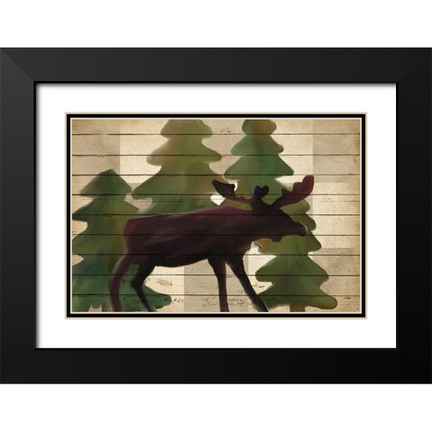 Moose Lodge Black Modern Wood Framed Art Print with Double Matting by Kimberly, Allen