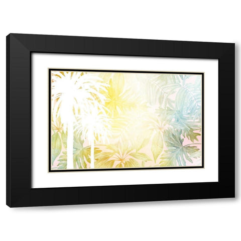White Palms Black Modern Wood Framed Art Print with Double Matting by Kimberly, Allen