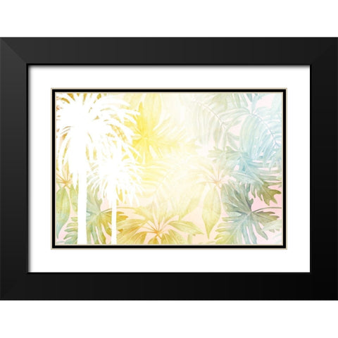 White Palms Black Modern Wood Framed Art Print with Double Matting by Kimberly, Allen