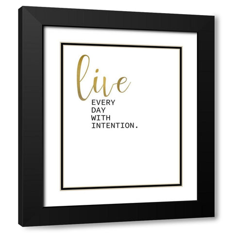 Live Enjoy 1 Black Modern Wood Framed Art Print with Double Matting by Kimberly, Allen