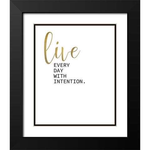 Live Enjoy 1 Black Modern Wood Framed Art Print with Double Matting by Kimberly, Allen