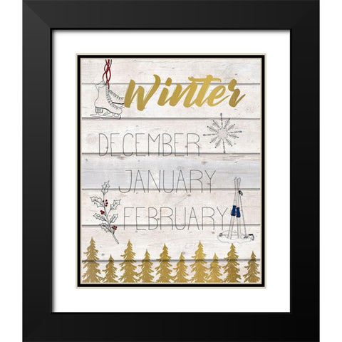 The Seasons 1 Black Modern Wood Framed Art Print with Double Matting by Kimberly, Allen