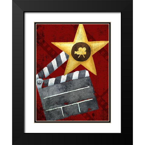Movie Time 1 v2 Black Modern Wood Framed Art Print with Double Matting by Kimberly, Allen