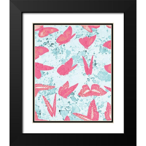 Butterflies in Motion 1 Black Modern Wood Framed Art Print with Double Matting by Kimberly, Allen