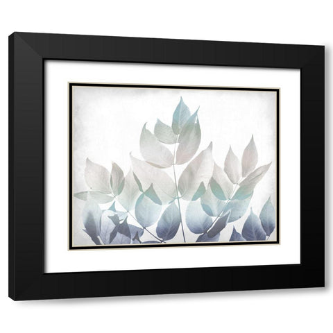 Antiqued Leaves 1 v2 Black Modern Wood Framed Art Print with Double Matting by Kimberly, Allen