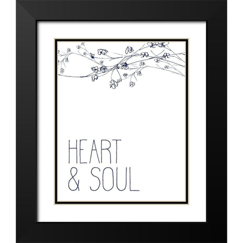Heart and Soul Black Modern Wood Framed Art Print with Double Matting by Kimberly, Allen