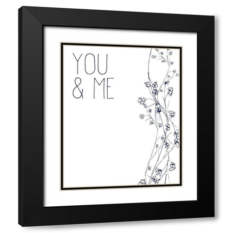 You and Me Black Modern Wood Framed Art Print with Double Matting by Kimberly, Allen
