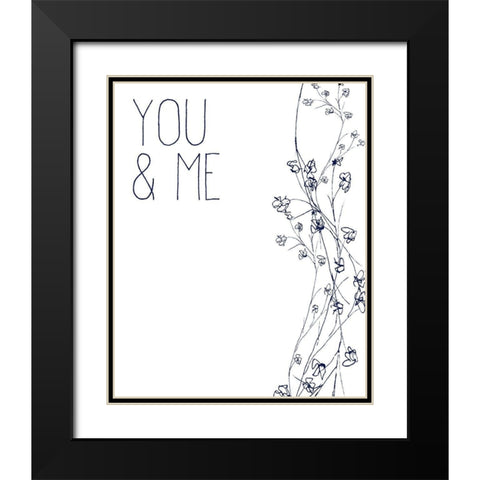 You and Me Black Modern Wood Framed Art Print with Double Matting by Kimberly, Allen
