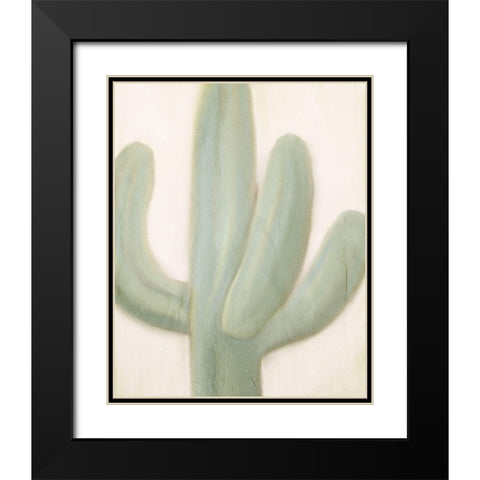 Sage Cactus 1 Black Modern Wood Framed Art Print with Double Matting by Kimberly, Allen