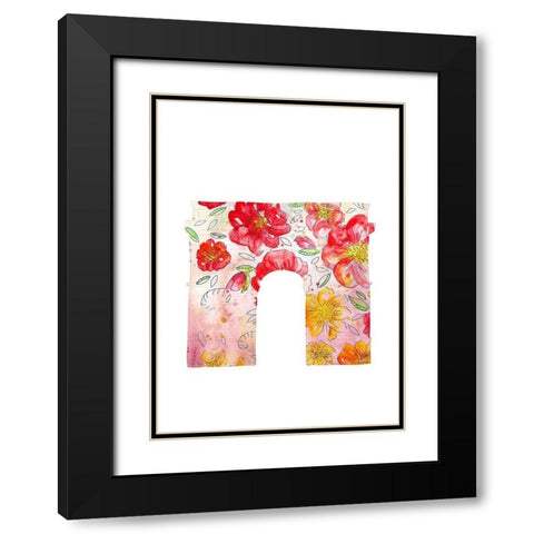 Arc Flowers Black Modern Wood Framed Art Print with Double Matting by Kimberly, Allen