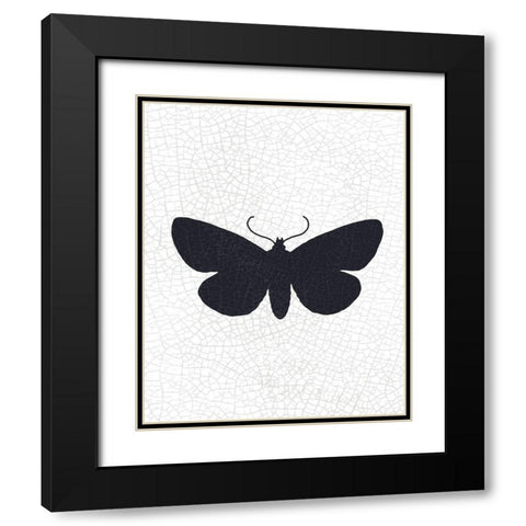 Crackle Wings 1 Black Modern Wood Framed Art Print with Double Matting by Kimberly, Allen