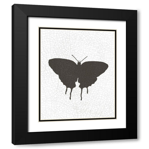 Crackle Wings 2 Black Modern Wood Framed Art Print with Double Matting by Kimberly, Allen