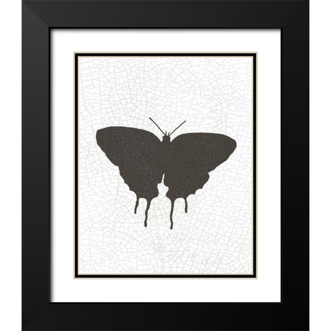 Crackle Wings 2 Black Modern Wood Framed Art Print with Double Matting by Kimberly, Allen
