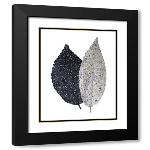 Spotted Leaves 2 Black Modern Wood Framed Art Print with Double Matting by Kimberly, Allen