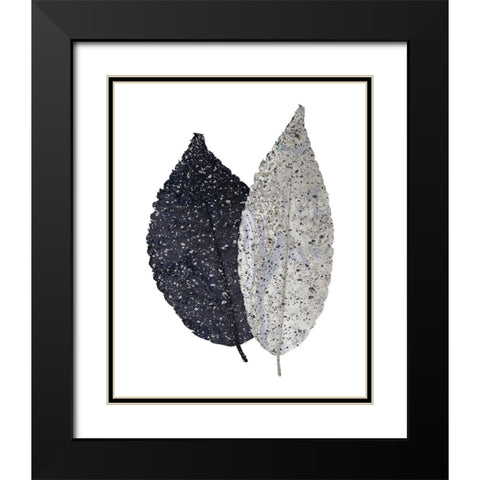 Spotted Leaves 2 Black Modern Wood Framed Art Print with Double Matting by Kimberly, Allen