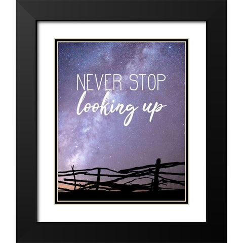 Never Stop Black Modern Wood Framed Art Print with Double Matting by Kimberly, Allen