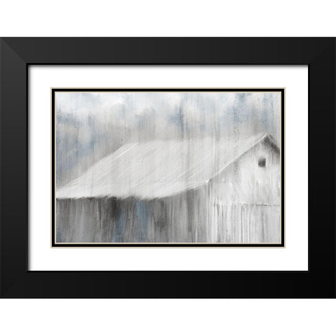 White Barn Black Modern Wood Framed Art Print with Double Matting by Kimberly, Allen