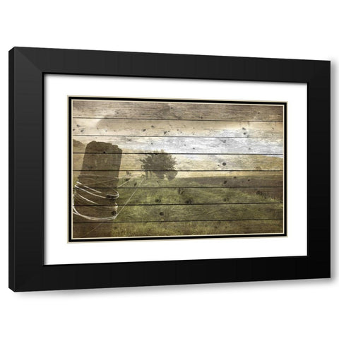 Sunset on the Field Black Modern Wood Framed Art Print with Double Matting by Kimberly, Allen