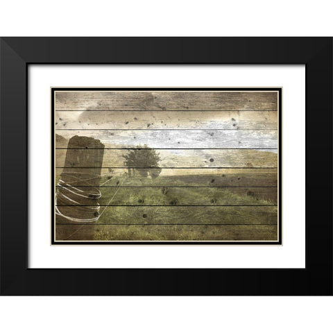 Sunset on the Field Black Modern Wood Framed Art Print with Double Matting by Kimberly, Allen