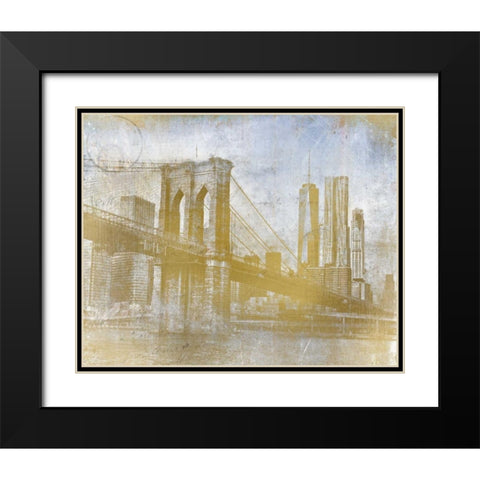 Golden Lets Cross Black Modern Wood Framed Art Print with Double Matting by Allen, Kimberly