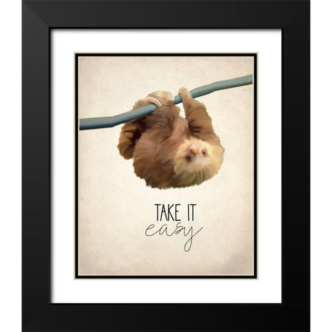 Take it Easy Black Modern Wood Framed Art Print with Double Matting by Kimberly, Allen