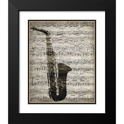 Music Sheets 2 Black Modern Wood Framed Art Print with Double Matting by Kimberly, Allen