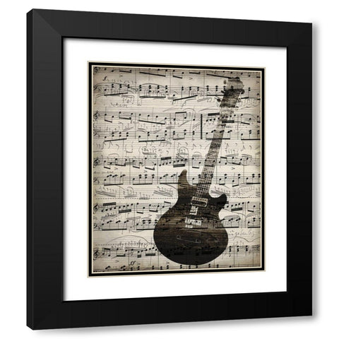 Music Sheets 3 Black Modern Wood Framed Art Print with Double Matting by Kimberly, Allen