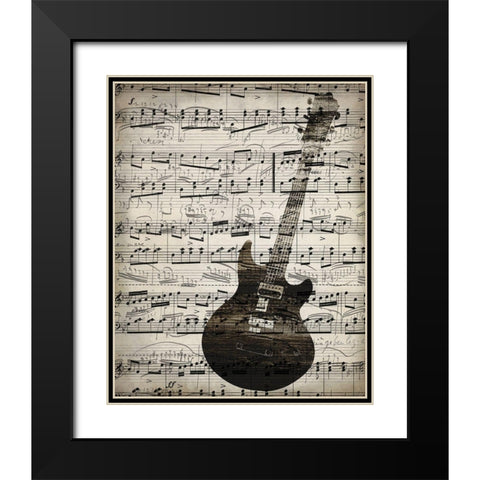 Music Sheets 3 Black Modern Wood Framed Art Print with Double Matting by Kimberly, Allen