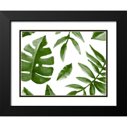 Tropic Green 1 Black Modern Wood Framed Art Print with Double Matting by Kimberly, Allen
