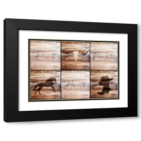 Peace Home Freedom Black Modern Wood Framed Art Print with Double Matting by Kimberly, Allen