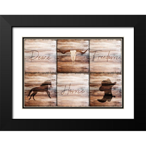 Peace Home Freedom Black Modern Wood Framed Art Print with Double Matting by Kimberly, Allen