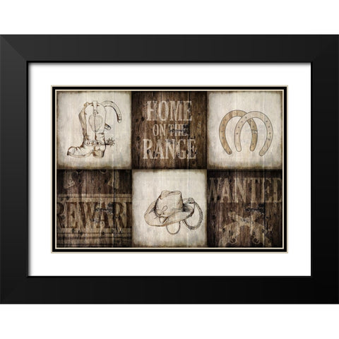 Home On The Range Black Modern Wood Framed Art Print with Double Matting by Kimberly, Allen