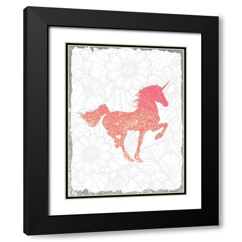 Glitter Pink 1 Black Modern Wood Framed Art Print with Double Matting by Kimberly, Allen