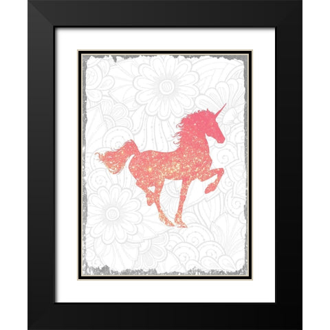 Glitter Pink 1 Black Modern Wood Framed Art Print with Double Matting by Kimberly, Allen