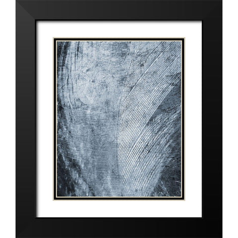 Up Close Feather 2 Black Modern Wood Framed Art Print with Double Matting by Kimberly, Allen