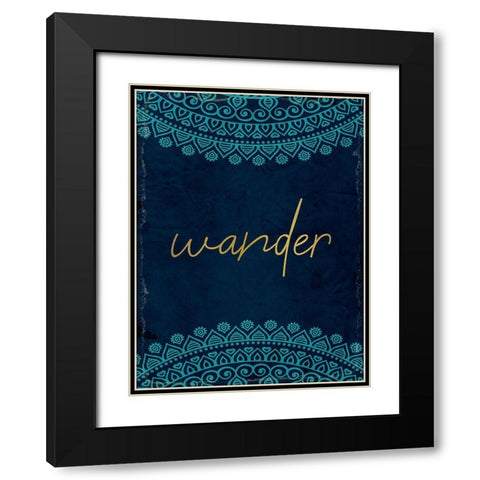 Lets Wander 2 Black Modern Wood Framed Art Print with Double Matting by Kimberly, Allen