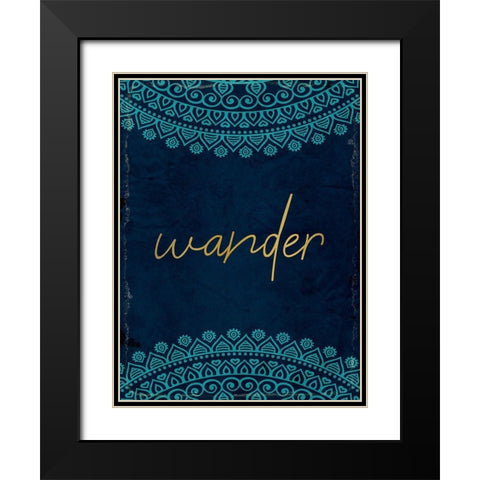 Lets Wander 2 Black Modern Wood Framed Art Print with Double Matting by Kimberly, Allen