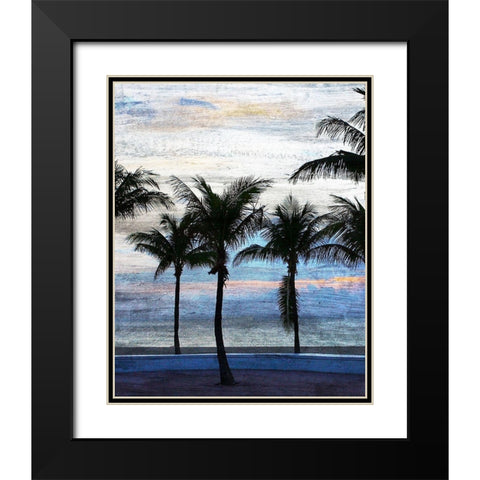 Sunset at the Beach 1 Black Modern Wood Framed Art Print with Double Matting by Kimberly, Allen
