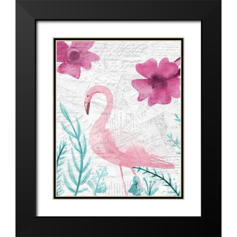 Flamingo Mail 2 Black Modern Wood Framed Art Print with Double Matting by Kimberly, Allen
