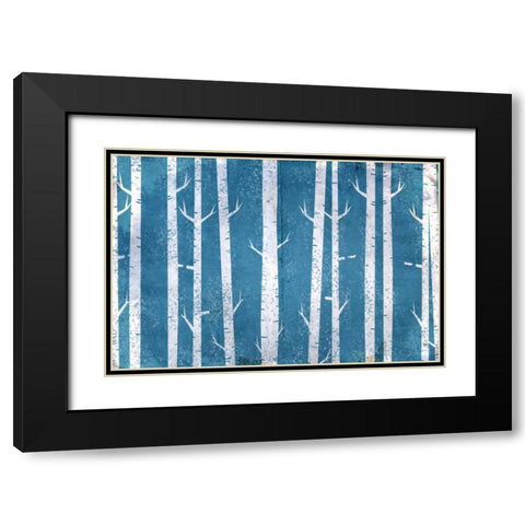 Blue In the Birches Black Modern Wood Framed Art Print with Double Matting by Allen, Kimberly