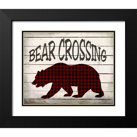 Bear Crossing Black Modern Wood Framed Art Print with Double Matting by Kimberly, Allen