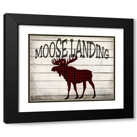 Moose Landing Black Modern Wood Framed Art Print with Double Matting by Kimberly, Allen
