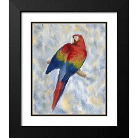 Parrot 2 Black Modern Wood Framed Art Print with Double Matting by Kimberly, Allen