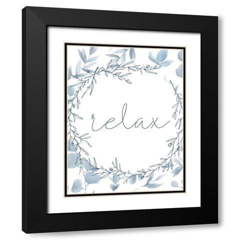 Relax 1 Black Modern Wood Framed Art Print with Double Matting by Kimberly, Allen