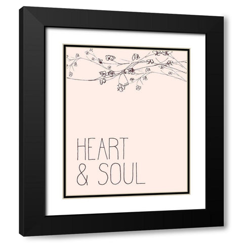 Heart 1 Black Modern Wood Framed Art Print with Double Matting by Kimberly, Allen