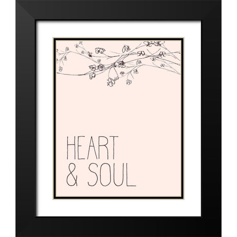 Heart 1 Black Modern Wood Framed Art Print with Double Matting by Kimberly, Allen