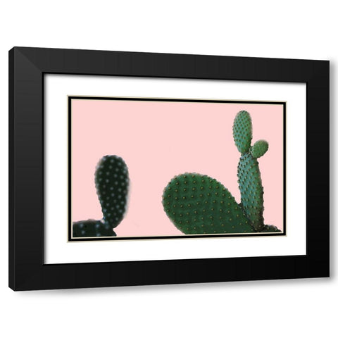 Blush Cactus 2 v2 Black Modern Wood Framed Art Print with Double Matting by Kimberly, Allen